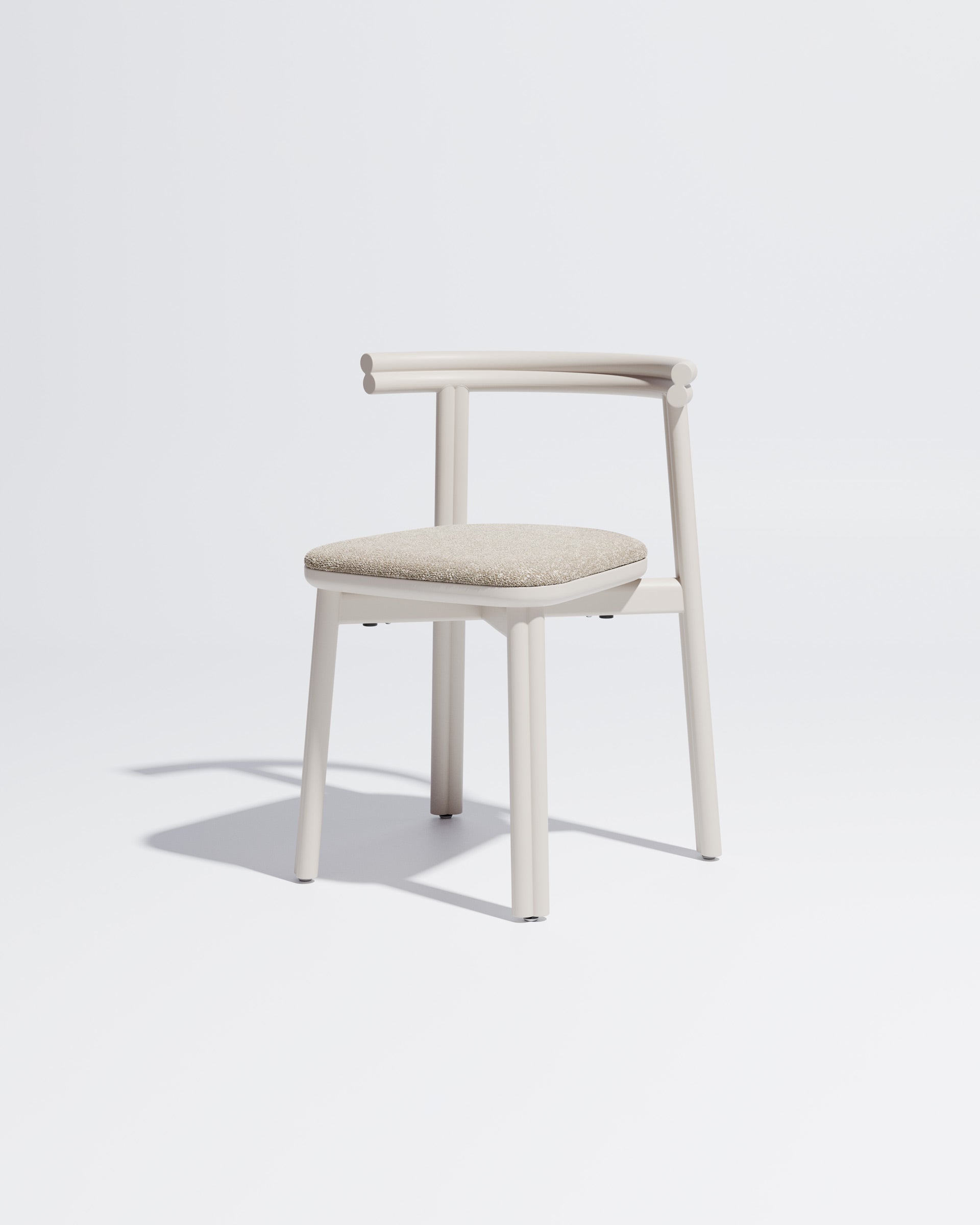 Twill Metal Dining Chair Upholstered | Gibson Karlo | DesignByThem ** Soft White / Kvadrat Zero - 001 (Indoor Only)