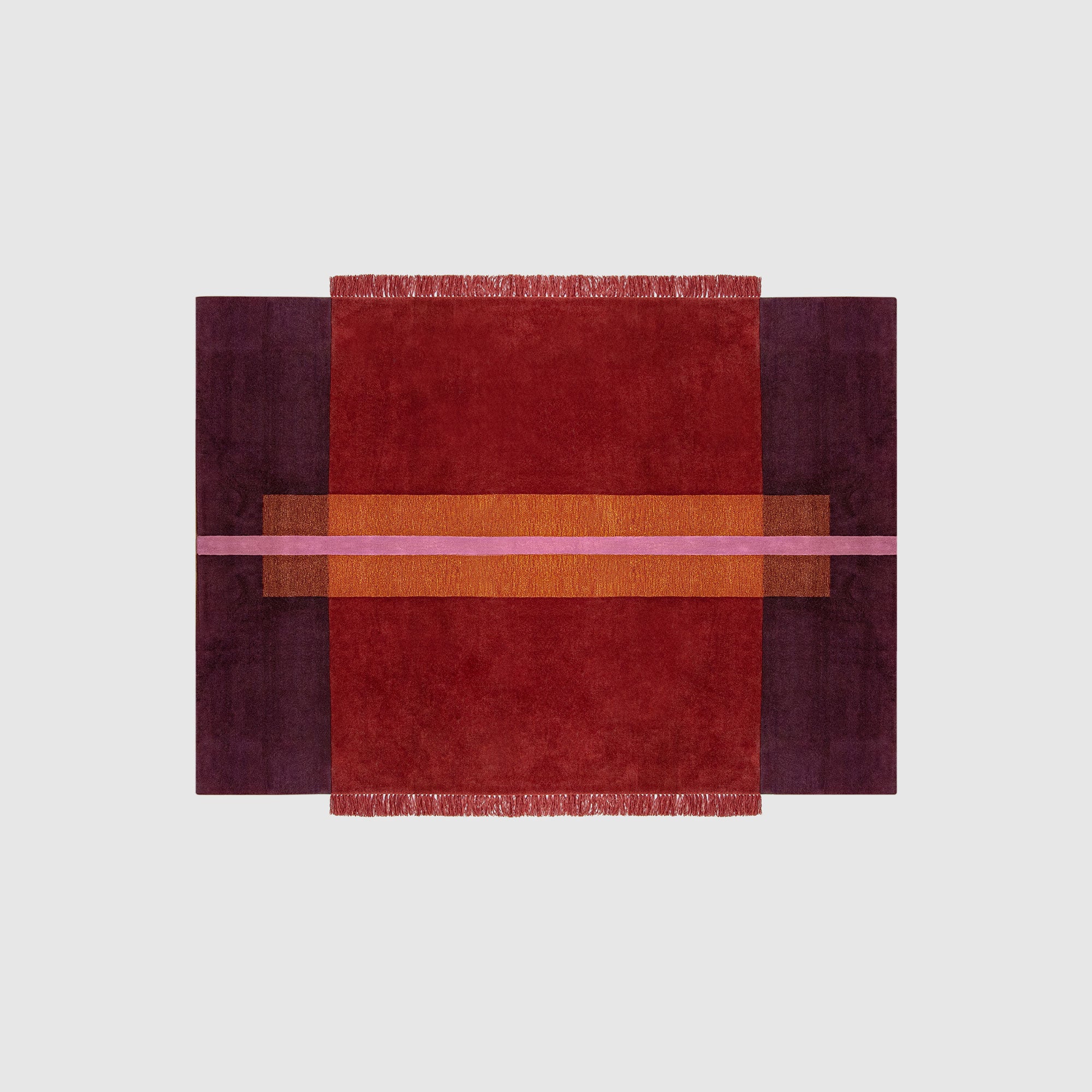 Overlay Rugs | Rectangle Burgundy | Fringed Geometric Rug | Danielah Martinez | DesignByThem