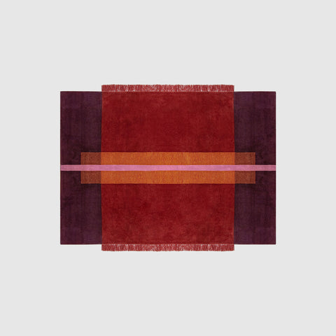 Overlay Rugs | Rectangle Burgundy | Fringed Geometric Rug | Danielah Martinez | DesignByThem