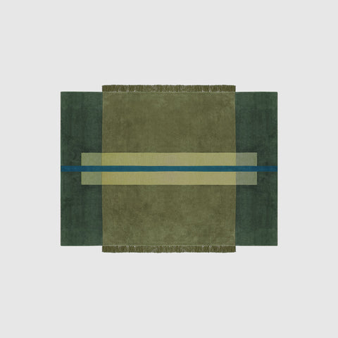 Overlay Rugs | Large Rectangle Olive | Fringed Geometric Rug | Danielah Martinez | DesignByThem