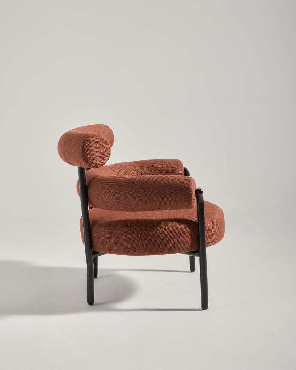 Olio Armchair by Christina Bricknell and Gibson Karlo | Round Upholstered Chair Steel Frame | DesignByThem | Gallery